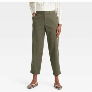 A New Day Straight High Rise Slim Olive Green Pants - 2R